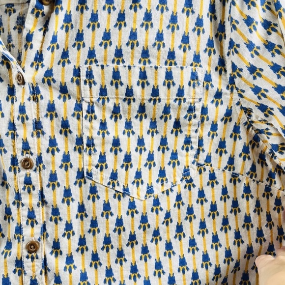 Duluth Trading Co Women's Hemp Organic Cotton Blouse All Over Paw Print Size XL - Picture 5 of 11